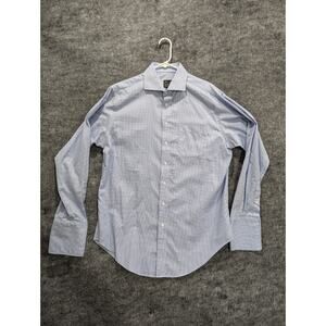 JoS A Bank Reserve Tailored Fit Check Button Down Shirt 100% Cotton Size 17/36